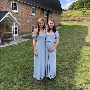 Show Me Your Mumu Bridesmaid Dress Maxi Full Length Steel Blue Periwinkle Small